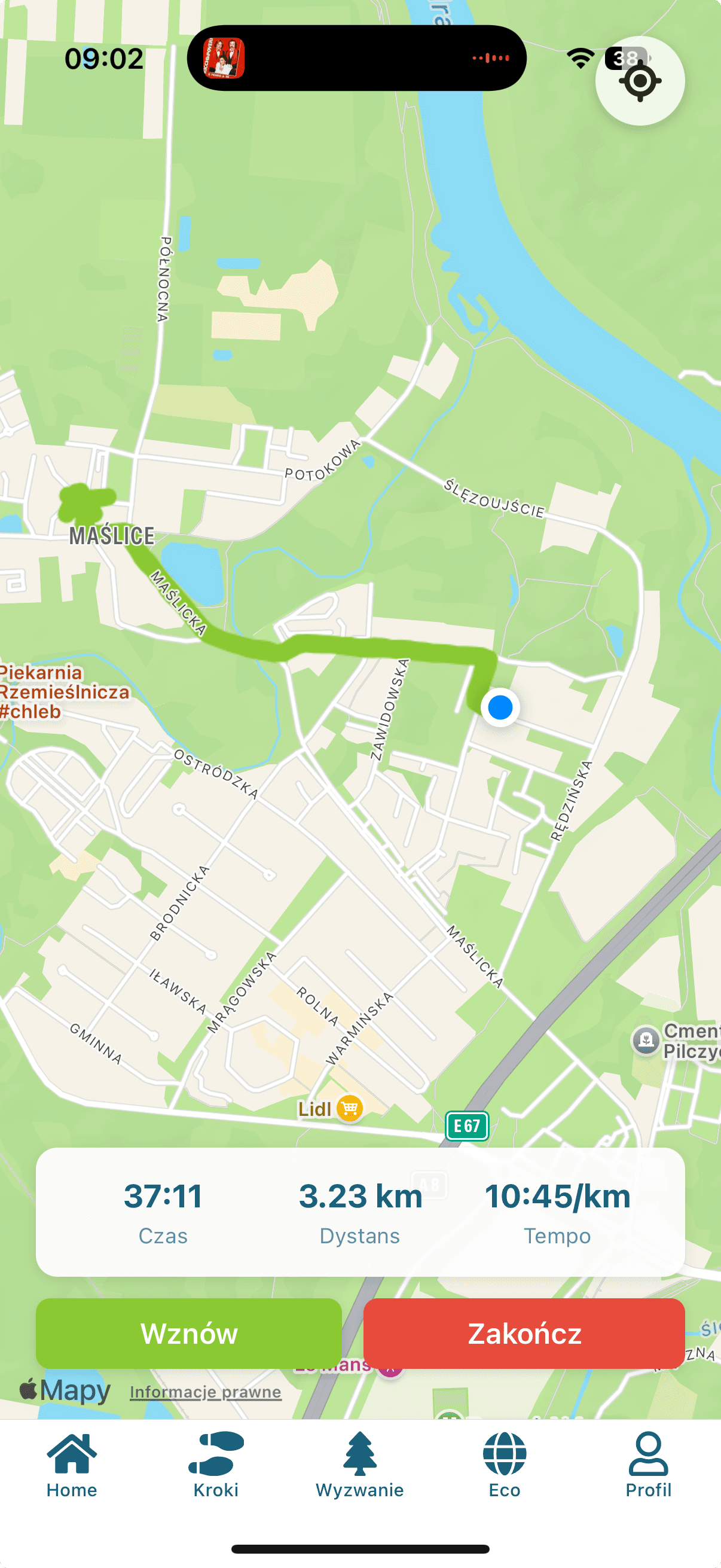 Nagrywanie aktywności w aplikacji